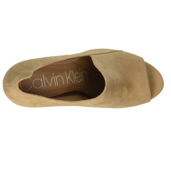 Calvin Klein Suede Peep Toe Pumps *Worn Once* - Picture 3 of 5